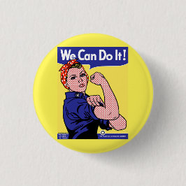 Rosie the Riveter Meet Roy Lichtenstein ポップ・アートの A 缶バッジ