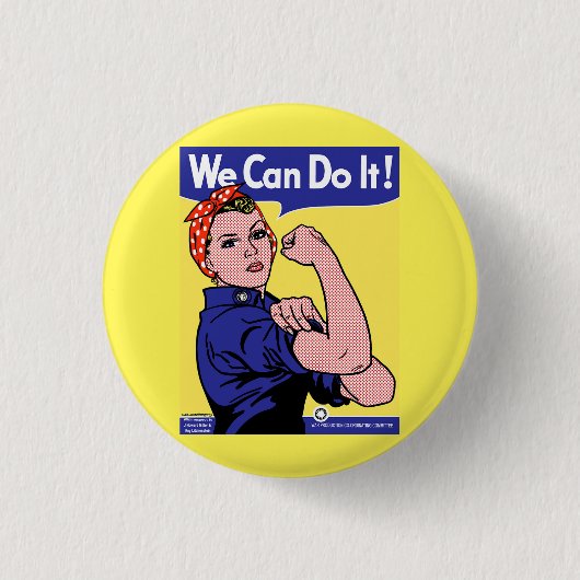 Rosie the Riveter Meet Roy Lichtenstein ポップ・アートの A 缶バッジ (正面)