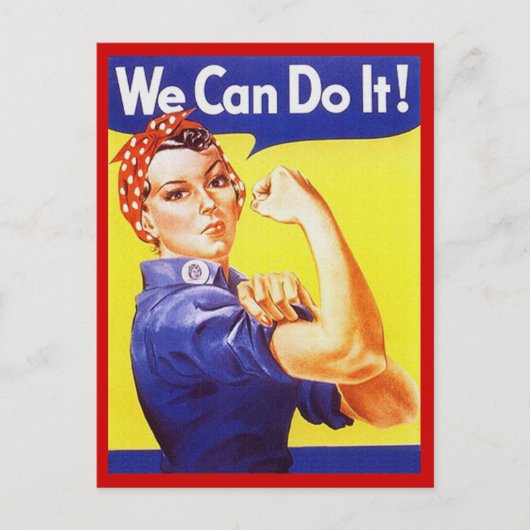 Rosie the Riveter Patriotic WWII戦争時のポストカードロージー ポストカード (正面)
