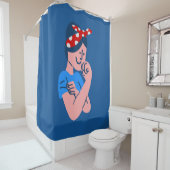 rosie the riveter rockabilly retro icon シャワーカーテン (インサイチュ)