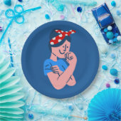 rosie the riveter rockabilly retro icon ペーパープレート (パーティー)