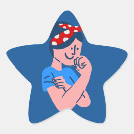 rosie the riveter rockabilly retro icon 星シール