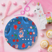 rosie the riveter rockabilly whimsical ペーパープレート (パーティー)