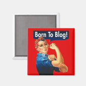 Rosie The Riveter To Blog生まれを開く マグネット (正面/裏面)