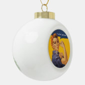 Rosie the Riveter We Can Do It! Your Text Here セラミックボールオーナメント (左)