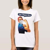 Rosie The Riveter With Mask – 独自のスローガンを追加 Tシャツ (正面)