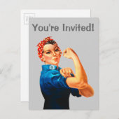 Rosie The Riveter WWIIのポスター インビテーションポストカード (正面/裏面)