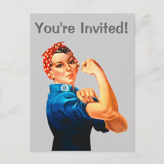 Rosie The Riveter WWIIのポスター インビテーションポストカード (正面)