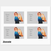 Rosie The Riveter WWIIのポスター 長方形シール (シート)