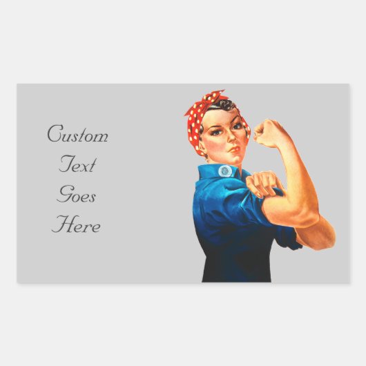 Rosie The Riveter WWIIのポスター 長方形シール (正面)