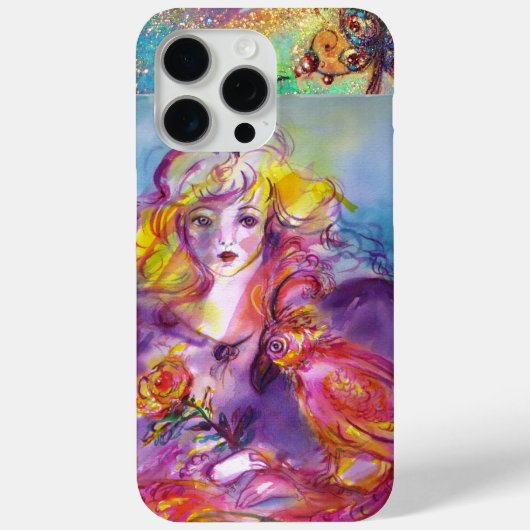ROSINA /若い女の子バラとオウム Case-Mate iPhoneケース (裏面)
