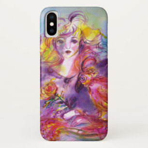 ROSINA /若い女の子バラとオウム iPhone X ケース