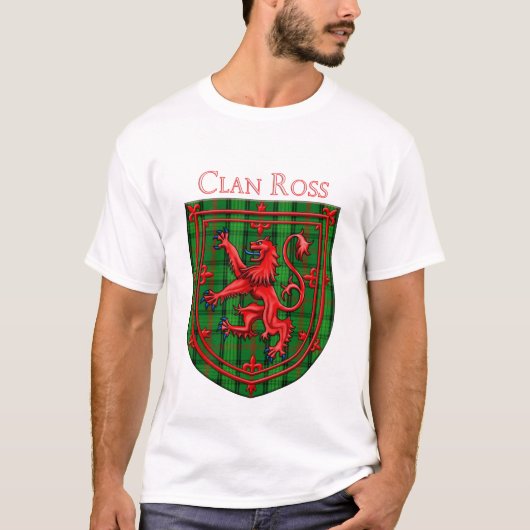 Ross Tartan Scottish Plaid Lion Rampant Tシャツ (正面)