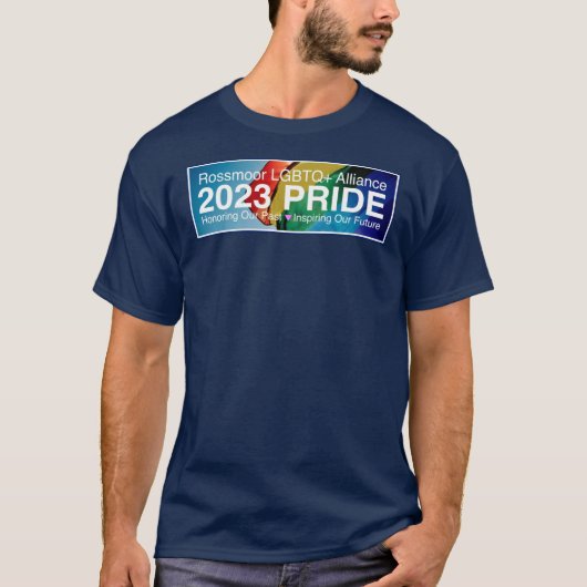 Rossmoor LGBTAプライド2023カラーユニセックスTシャツ Tシャツ (正面)