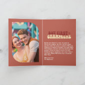 Rosso & Cream Champagne Retro New Year Photo シーズンカード (内部)