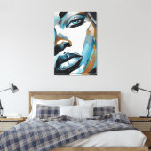 Rosto abstrato de mulher negra キャンバスプリント (インサイチュ (寝室))