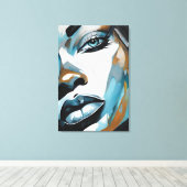 Rosto abstrato de mulher negra キャンバスプリント (インサイチュ (ウッドフロア))