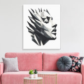 Rostro de mujer poligonal キャンバスプリント (インサイチュ (リビング))
