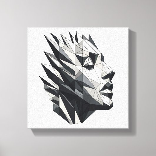 Rostro de mujer poligonal キャンバスプリント (正面)