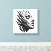 Rostro de mujer poligonal キャンバスプリント (インサイチュ (ウッドフロア))