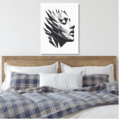 Rostro de mujer poligonal キャンバスプリント (インサイチュ (寝室))