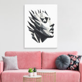 Rostro de mujer poligonal キャンバスプリント (インサイチュ (リビング))