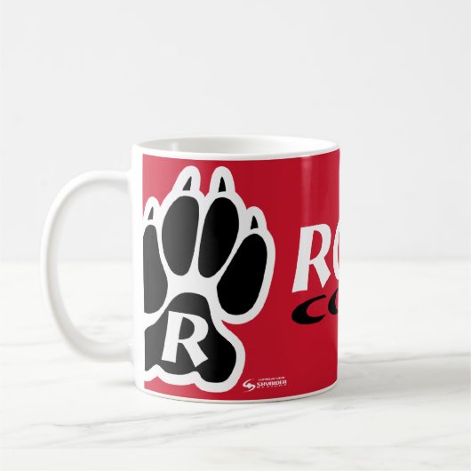 RoswellのコヨーテのPawprintのマグ コーヒーマグカップ (左)