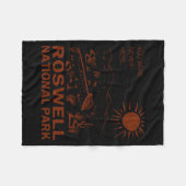 Roswell National Park Ufo Flying Saucer Aliens _1  フリースブランケット (正面(横))