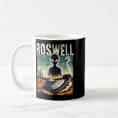 Roswell New Mexico 1947 Alien Abduction Ufo Crash  コーヒーマグカップ (左)