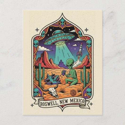 Roswell New Mexico Alien ポストカード (正面)