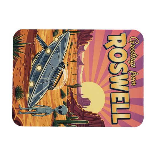 Roswell New Mexico Alien マグネット (横)