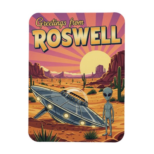 Roswell New Mexico Alien マグネット (縦)