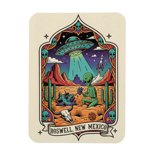 Roswell New Mexico Alien マグネット (縦)