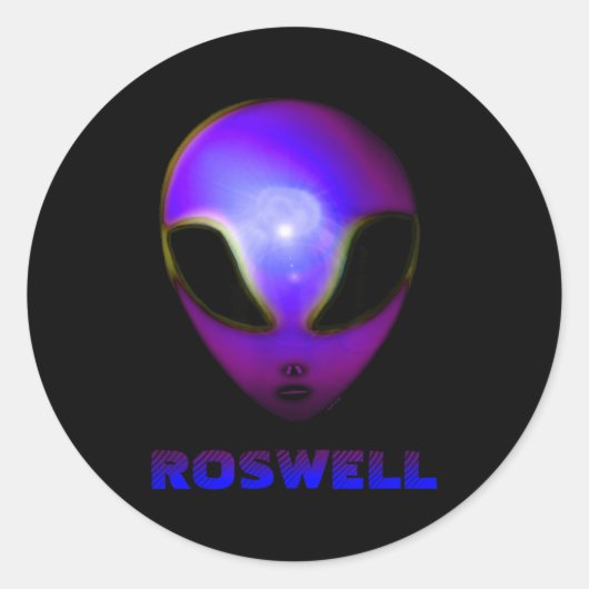 Roswell New Mexico Alien  ラウンドシール (正面)