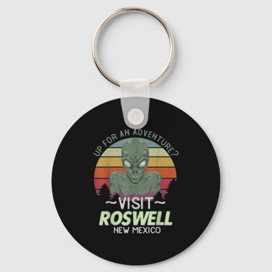 Roswell New Mexico Alien Head Funny Souvenir Quote キーホルダー (正面)