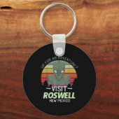 Roswell New Mexico Alien Head Funny Souvenir Quote キーホルダー (正面)