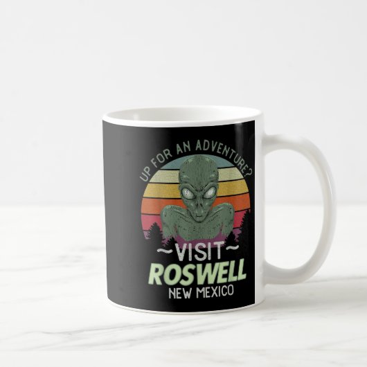 Roswell New Mexico Alien Head Funny Souvenir Quote コーヒーマグカップ (右)