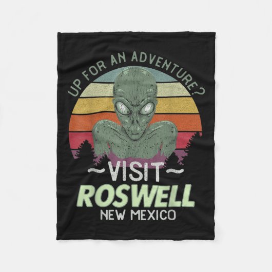 Roswell New Mexico Alien Head Funny Souvenir Quote フリースブランケット (正面)