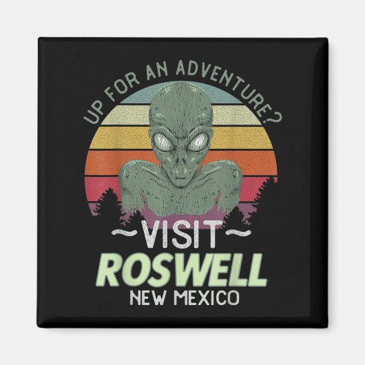 Roswell New Mexico Alien Head Funny Souvenir Quote マグネット (正面)