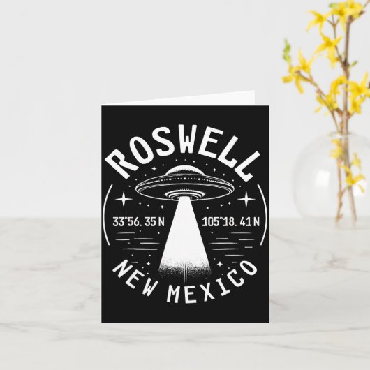 Roswell New Mexico Alien Ufo Area 51  カード (黄色い花)