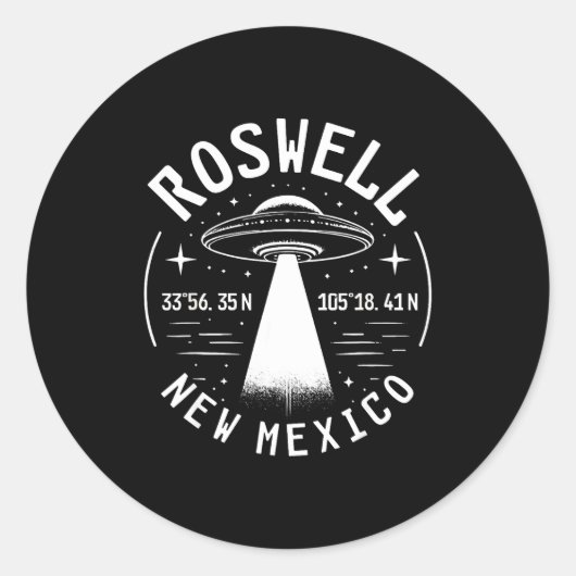 Roswell New Mexico Alien Ufo Area 51 ラウンドシール (正面)