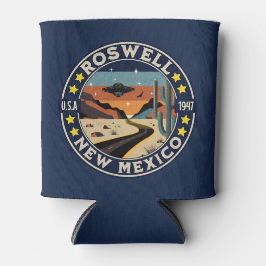 Roswell New Mexico Classic UFO Scenery 缶クーラー (正面)