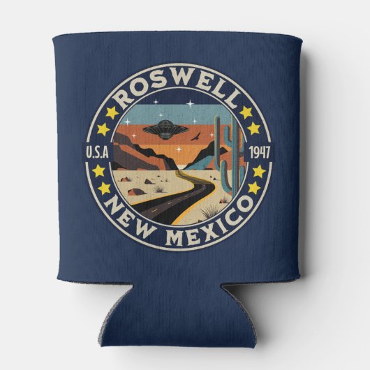 Roswell New Mexico Classic UFO Scenery 缶クーラー (裏面)