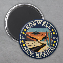 Roswell New Mexico Nostalgic UFO Backdrop マグネット