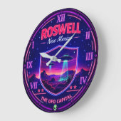Roswell New Mexico UFO ラージ壁時計 (傾斜)