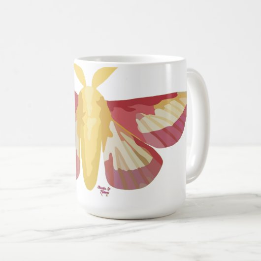 Rosy Maple Moth Sticker コーヒーマグカップ (正面右)