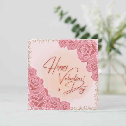 Rosy pattern Valentine's card (スタンド正面)