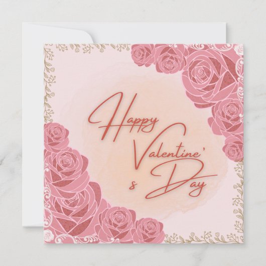 Rosy pattern Valentine's card (正面)