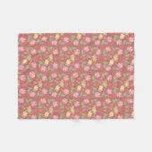 Rosy Posy Afternoon  フリースブランケット (正面(横))