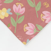 Rosy Posy Afternoon  フリースブランケット (角)